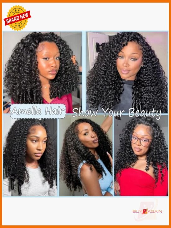 Half Wig Human Hair Burmese Curly 200% Density 3 In 1 Seamless Flip Over main image 5
